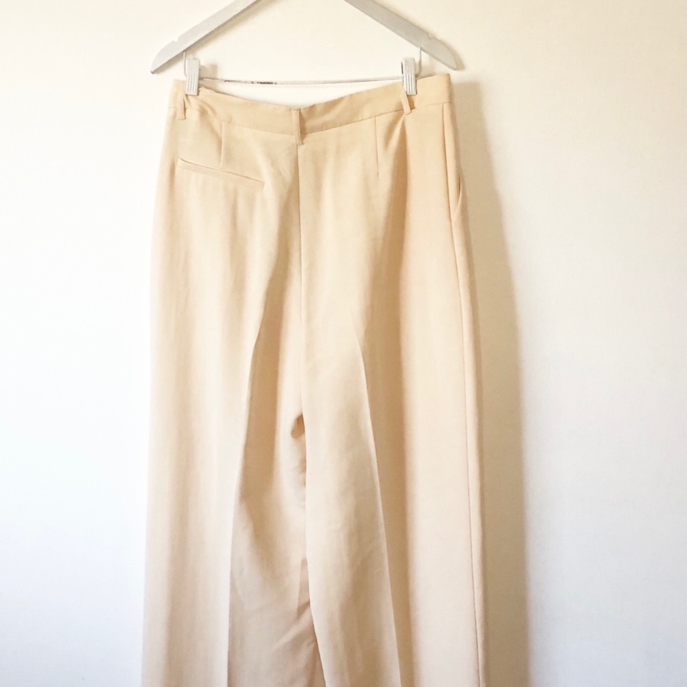 ZARA PASTEL YELLOW HIGH RISE WIDE LEG PANTS - Picture 2 of 3
